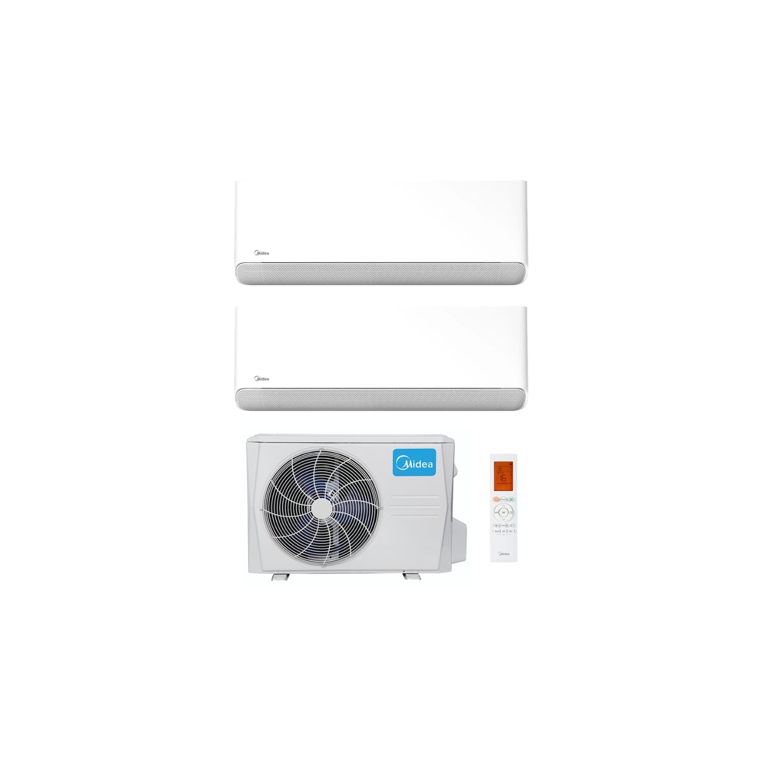  Ensemble Climatiseur Reversible Bi-split 3,5kw + 2,6kw Mural Connecté Breezeless E - Midea