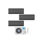  Ensemble Climatiseur Reversible Tri-split 5,2kw + 3,5kw + 3,5kw Mural Connecté Solstice Noir - Midea