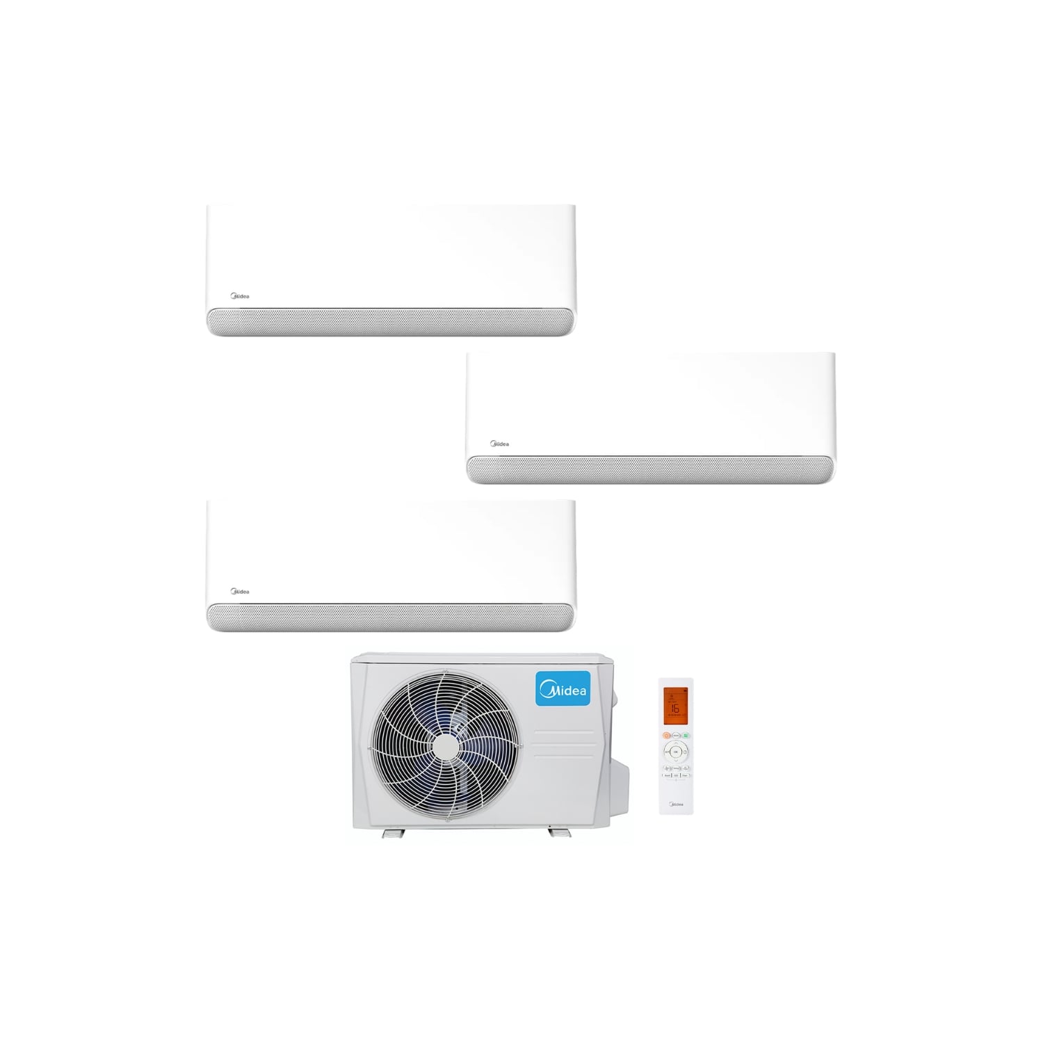  Ensemble Climatiseur Reversible Tri-split 5,2kw + 2,6kw + 2,6 Kw Mural Connecté Breezeless E - Midea
