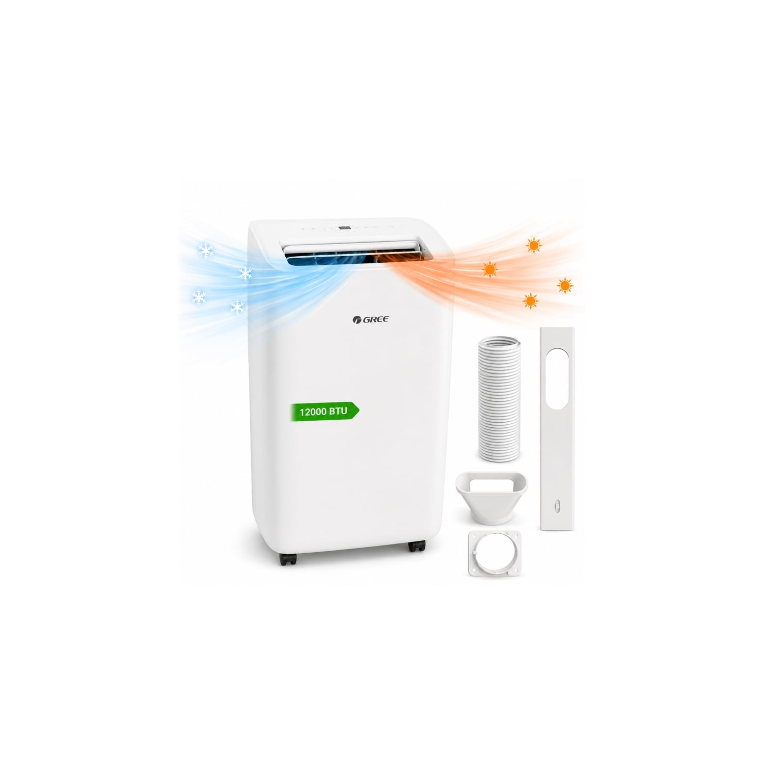  Gree - 12000 Btu - Climatiseur Mobile Réversible - Wi-fi - 3,5 Kw