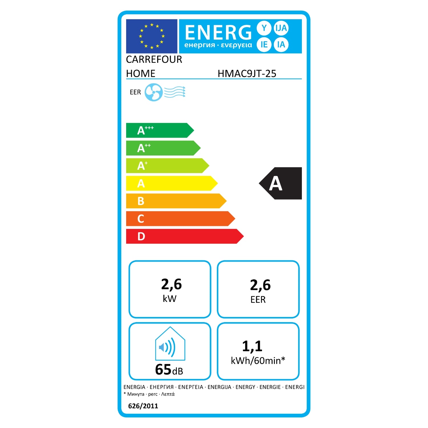  Climatiseur Mobile HMAC9JT-25 Climatiseur Mobile 9000 BTU CARREFOUR HOME