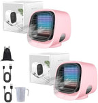 GENERIC Ventilateur De Refroidisseur D'air Portable Avec Réservoir De 300ml, AC évaporatif Pour La Pièce, Mini Humidificateur Alimenté Par USB Avec Lumière LED Et Aromathérapie, Murmure Silencieux Pour Les Vo