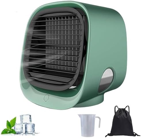 GENERIC Ventilateur De Refroidisseur D'air Portable Avec Réservoir De 300ml, AC évaporatif Pour La Pièce, Mini Humidificateur Alimenté Par USB Avec Lumière LED Et Aromathérapie, Murmure Silencieux Pour Les Vo