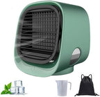 GENERIC Airabreeze Ventilateur De Refroidisseur D'air Portable Avec Réservoir De 300ml, Lumière De Nuit LED Et Aromathérapie, Humidificateur De Brume Silencieux Murmuré Pour Le Bureau à Domicile, Soulagement