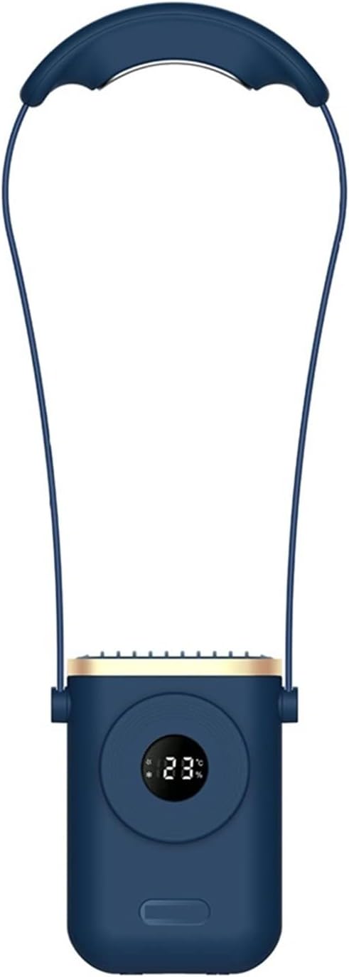  DieffematicKTY Climatiseur Mobile Wearable Air Conditioner Summer Outdoor Sports Leafless Cooling Hanging Neck Fan Air Conditioner (Color : Blue)