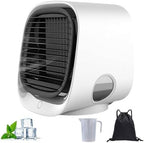 GENERIC Ventilateur De Refroidisseur D'air Portable Avec Réservoir De 300ml, AC évaporatif Pour La Pièce, Mini Humidificateur Alimenté Par USB Avec Lumière LED Et Aromathérapie, Murmure Silencieux Pour Les Vo