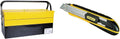  Stanley 1-94-738 94-738 Boîte Métal 5 Tiroirs - Grand Volume De Rangement -deux Poignées Articulées & STANLEY FATMAX Cutter à Cartouche - Chariot En Acier Inoxydable, 6 Lames 18 Mm Incluses, Robuste