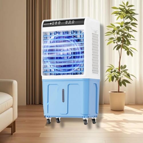 GENERIC Refroidisseur D'évaporation Sans Fenêtre 40L Réservoir 120 Climatiseur Portable Oscillant Avec Télécommande 3 Vitesses Faible Bruit Ventilateur De Qualité Industrielle Refroidissement Pour L'utilisati