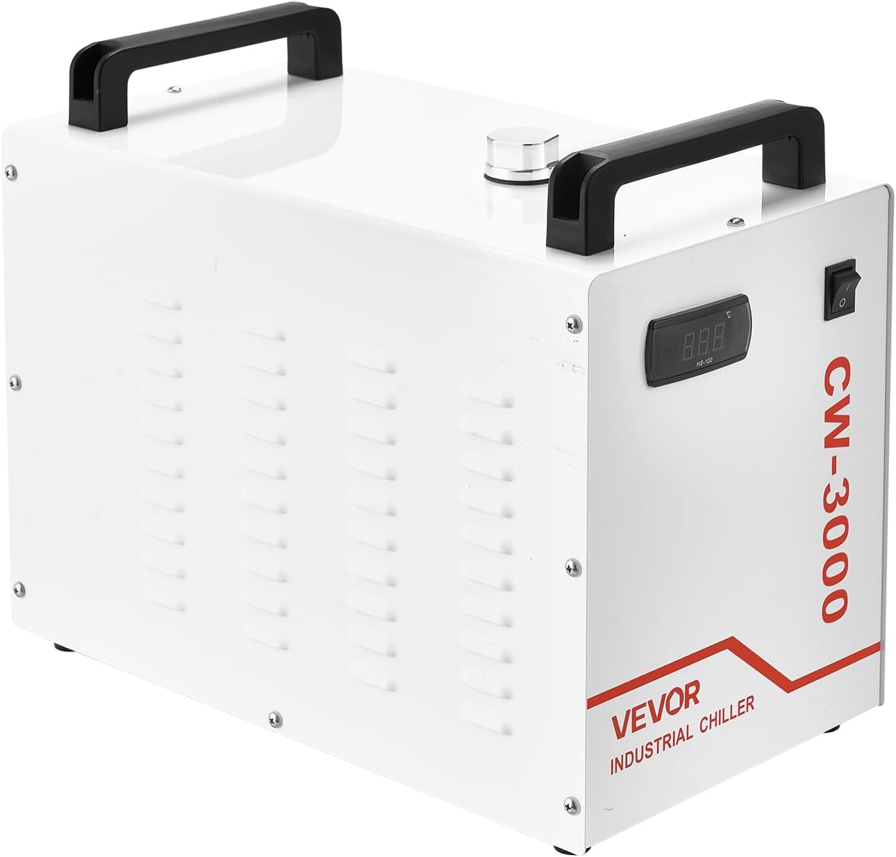  VEVOR Refroidisseur D'Eau Industriel CW-3000 Refroidisseur D'Eau Réservoir 9 L Système De Refroidissement Pour Machine De Gravure Laser Et Tube Laser, Débit Maximal 10 L/min, Ventilateur Haute Vitesse