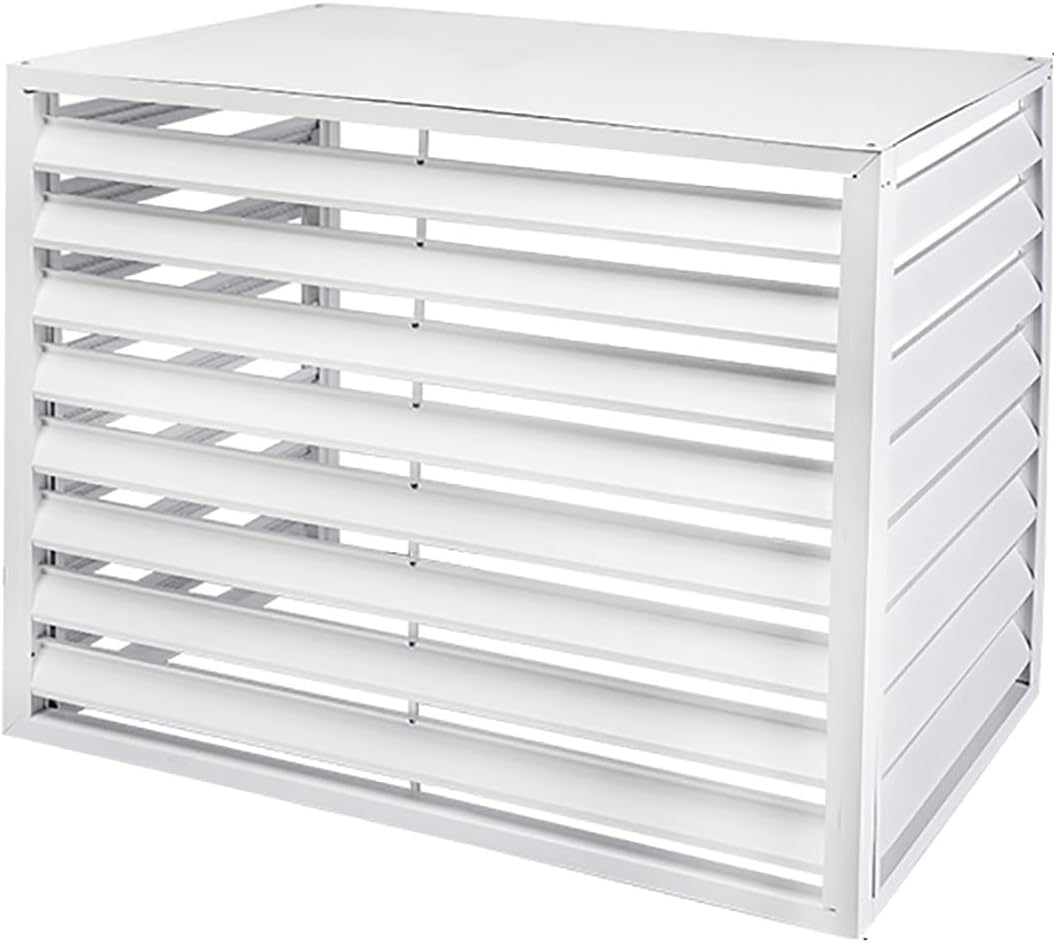 GENERIC Couvercle De Climatiseur En Aluminium Et écran De Clôture – Étagère De Rangement Pour Plantes – Résistant Aux Intempéries – Protection Contre Le Courant Alternatif Et La Pompe à Chaleur
