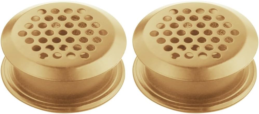  Lot De 2 Cache-grilles D'aération Pour Meubles, Grille D'aération En Acier Inoxydable, Design Double Face, Prévention De L'humidité, Maille Persienne De 35 Mm, Doré, Pour Armoire à