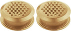  Lot De 2 Cache-grilles D'aération Pour Meubles, Grille D'aération En Acier Inoxydable, Design Double Face, Prévention De L'humidité, Maille Persienne De 35 Mm, Doré, Pour Armoire à