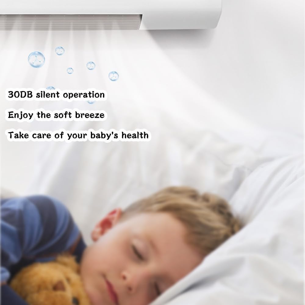  Mini Climatiseur 2000 W Avec Fonction Chauffage - Unité De Climatisation Murale Pour La Maison, Le Bureau, La Chambre, Le Salon - Télécommande Incluse