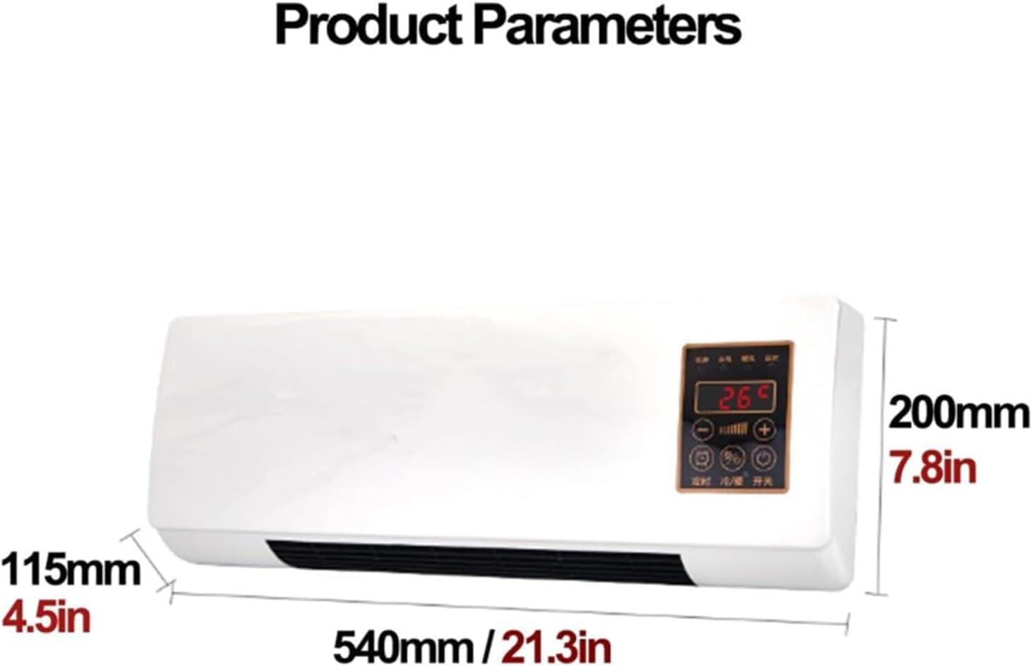 GENERIC 12000 BTU Ventilateur Portable Split, Refroidissement Et Chauffage Rapide 30s, Unité Murale Silencieuse Murmurante Pour Les Chambres Jusqu'à 450 Pieds Carrés, Configuration Facile Sans Outil