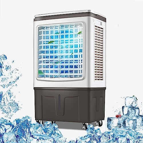 GENERIC Refroidisseur D'air Portable à 3 Vitesses, Ventilateur De Refroidissement Par évaporation De 150W Avec Réservoir 50L Et Packs De Glace, Humidificateur Silencieux Et Purificateur Pour La Salle De Burea