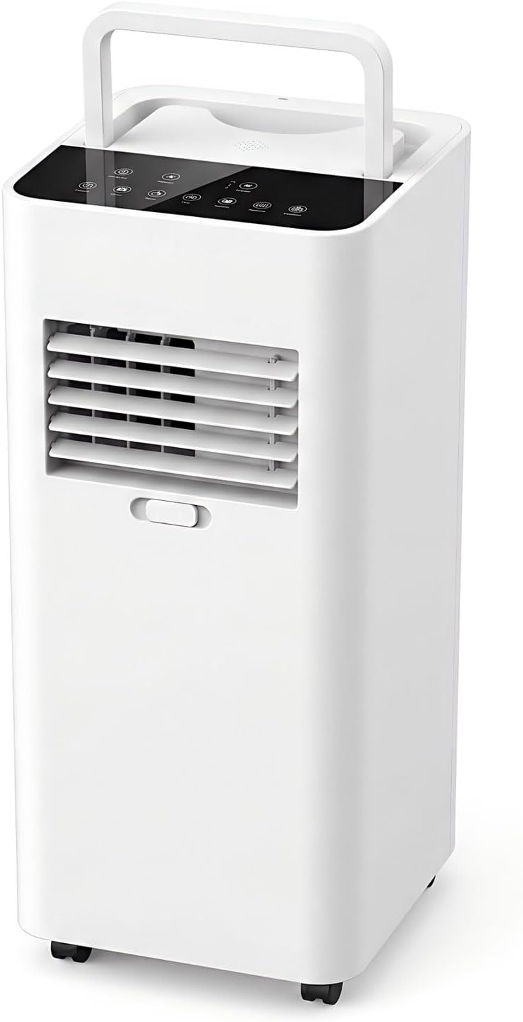  Climatiseur Portable Silencieux Smart AC Refroidit Jusqu'à 300 Sq.Ft. Avec Ventilateur Et Déshumidificateur, Affichage LED, Télécommande, Minuterie 24H, Kit De Fenêtre Pour Chambre à Coucher