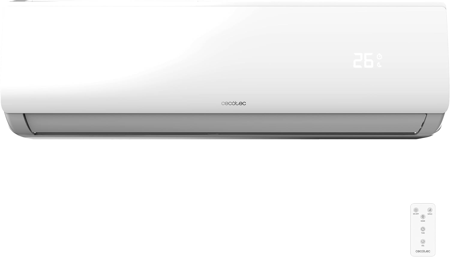 Cecotec Air Conditioning Split Airclima 9000 SmartFresh. 9000 BTU, Moteur DC, Pompe à Chaleur, Télécommande, écran LED, Système D'onduleur, 5 Modes, 8 Vitesses, Couverture De 16 M2