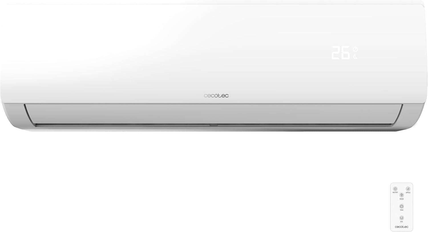  Cecotec Air Conditioning Split Airclima 9000 SmartFresh. 9000 BTU, Moteur DC, Pompe à Chaleur, Télécommande, écran LED, Système D'onduleur, 5 Modes, 8 Vitesses, Couverture De 16 M2