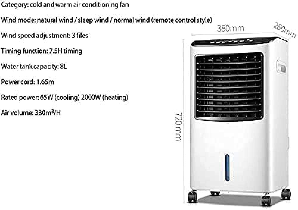 GENERIC Unité De Climatisation Pour La Maison, Ventilateur De Climatisation Frais Et Chaud à Double Usage Silencieux Ménage Ventilateur De Refroidissement à économie D'énergie Pour La Chambre à Coucher De Bu
