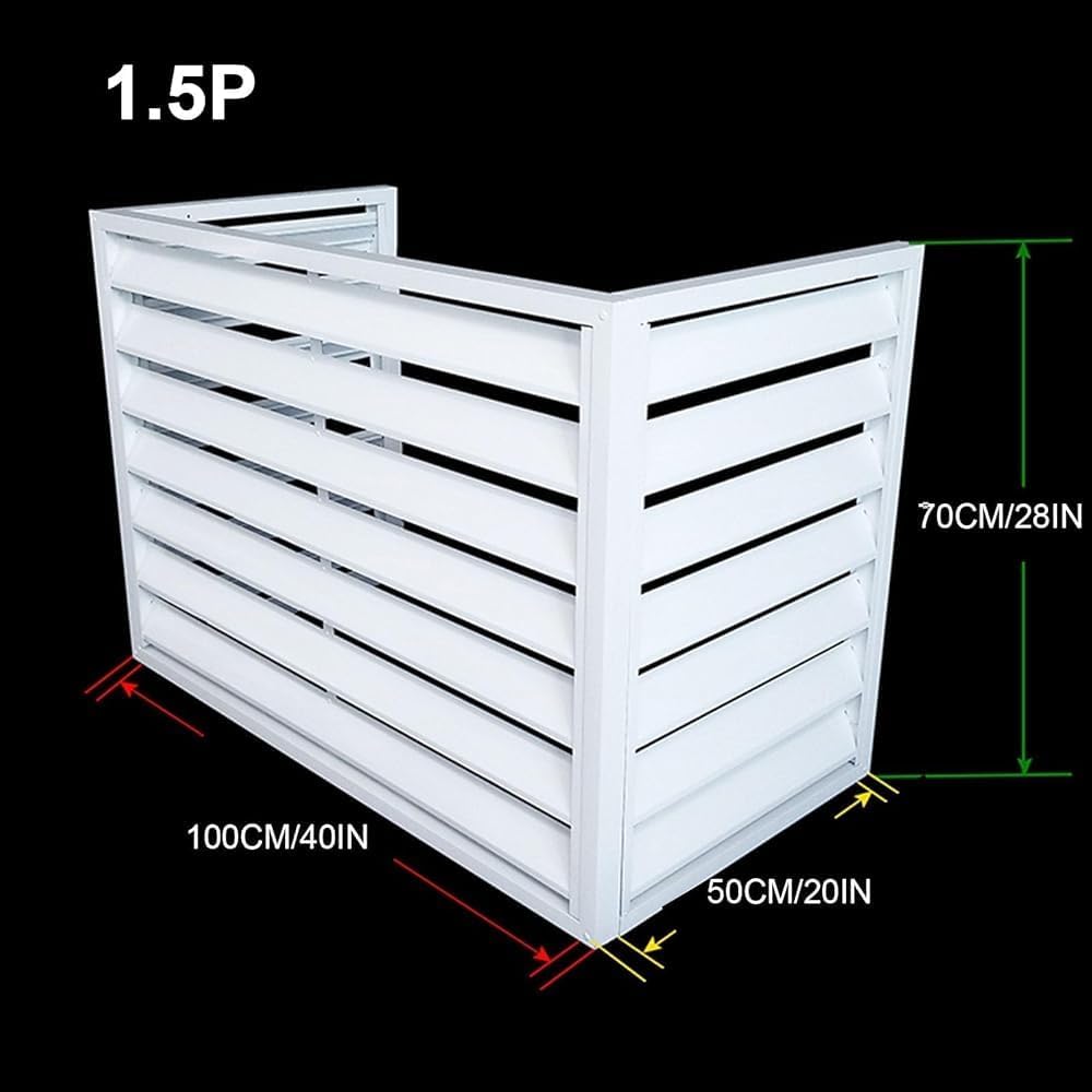 GENERIC Housse Pour Climatiseur Extérieur – Pare-soleil Résistant Aux Intempéries Pour Unités Divisées – Grille De Protection Et Clôture AC – Dimensions : 100 X 50 X 70 Cm – Protection Blanche Pour Toutes Les