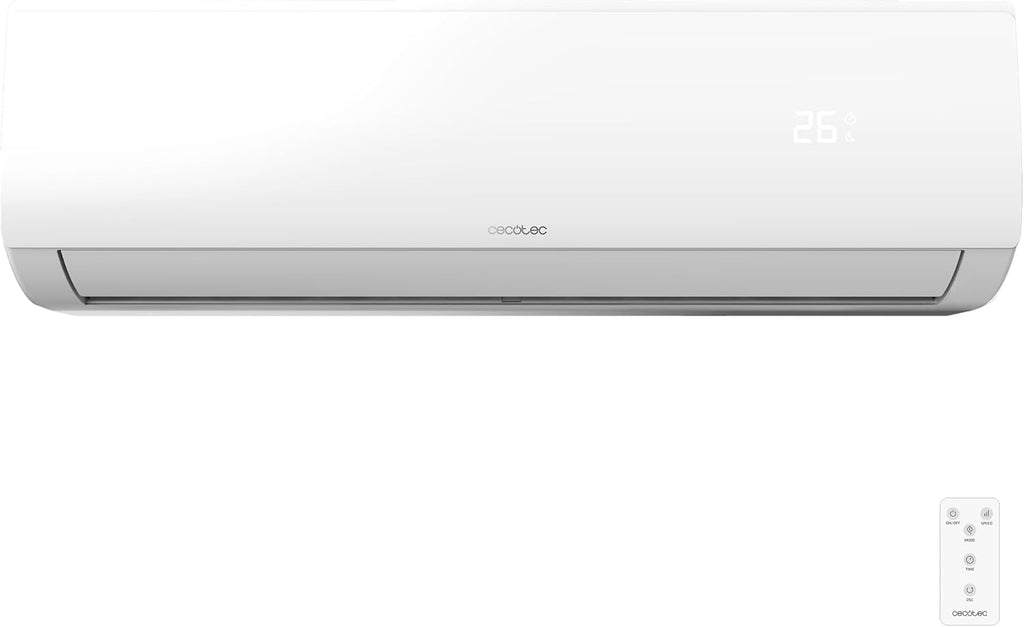  Cecotec Air Conditioning Split Airclima 9000 SmartFresh. 9000 BTU, Moteur DC, Pompe à Chaleur, Télécommande, écran LED, Système D'onduleur, 5 Modes, 8 Vitesses, Couverture De 16 M2