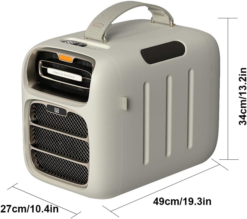 GENERIC Climatiseur Portable – Refroidissement Et Chauffage Rapides, 3 Vitesses De Ventilation, Faible Consommation D'énergie, Idéal Pour Le Camping, Les Tentes Et L'utilisation En Extérieur