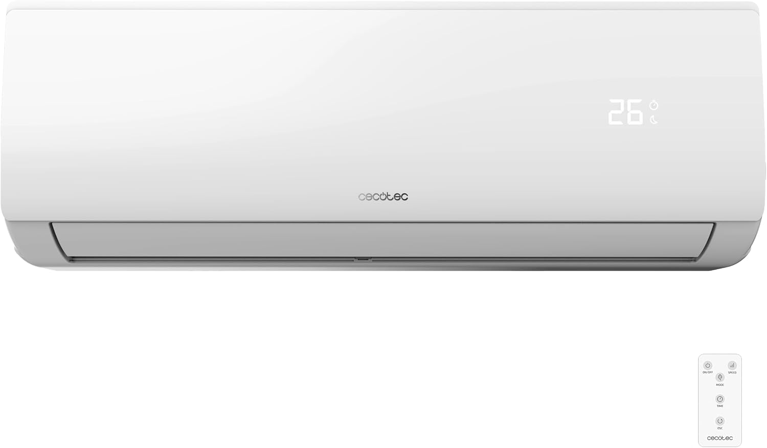  Cecotec Air Conditioning Split Airclima 9000 SmartFresh. 9000 BTU, Moteur DC, Pompe à Chaleur, Télécommande, écran LED, Système D'onduleur, 5 Modes, 8 Vitesses, Couverture De 16 M2