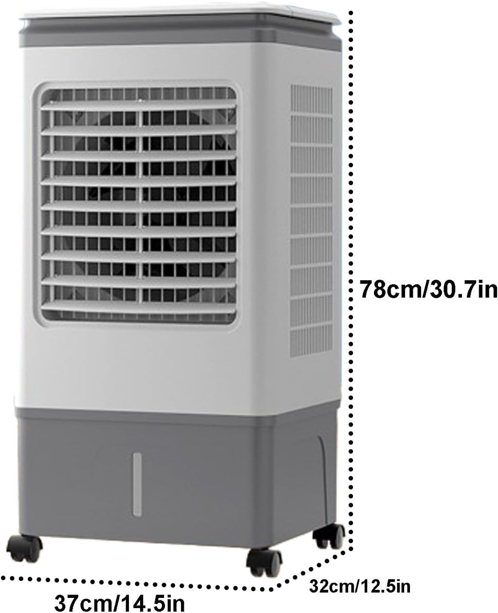 GENERIC Refroidisseur D'air Portable 40L Avec Ventilateur à Air évaporatif à Distance à 3 Vitesses Pour Chambre De 300 Pieds Carrés, Garage, Extérieur.Humidifiant Silencieux Avec Cristaux De Glace Et Roues, U