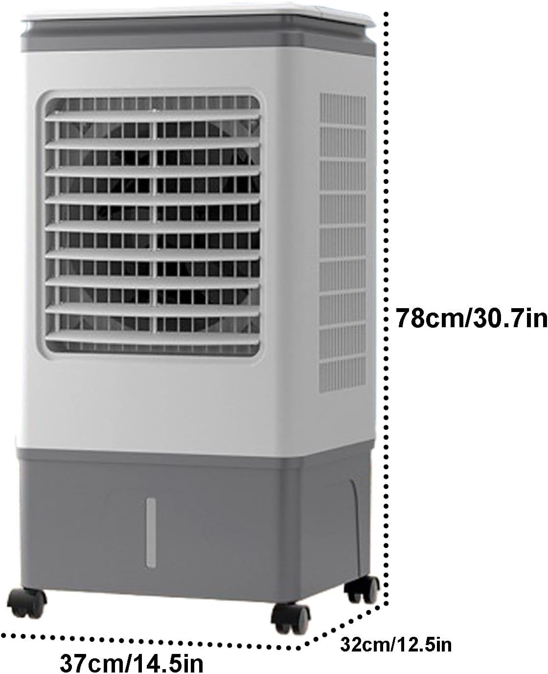 GENERIC Refroidisseur D'air Portable 40L Avec Ventilateur à Air évaporatif à Distance à 3 Vitesses Pour Chambre De 300 Pieds Carrés, Garage, Extérieur.Humidifiant Silencieux Avec Cristaux De Glace Et Roues, U