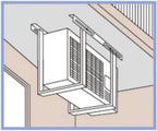  Support De Montage Pour Climatiseur – Design Peu Encombrant Pour Mini Unités AC Divisées Sans Conduit, étagère De Pompe à Chaleur Montée Sur Le Dessus, Durable Et Facile à Installer