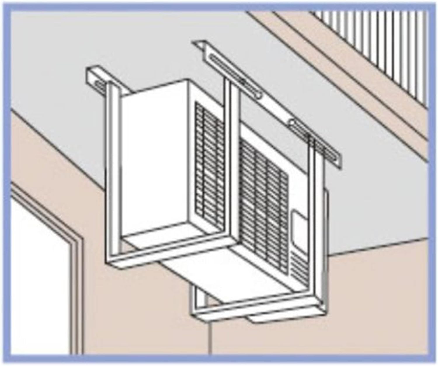  Support De Montage Pour Climatiseur – Design Peu Encombrant Pour Mini Unités AC Divisées Sans Conduit, étagère De Pompe à Chaleur Montée Sur Le Dessus, Durable Et Facile à Installer