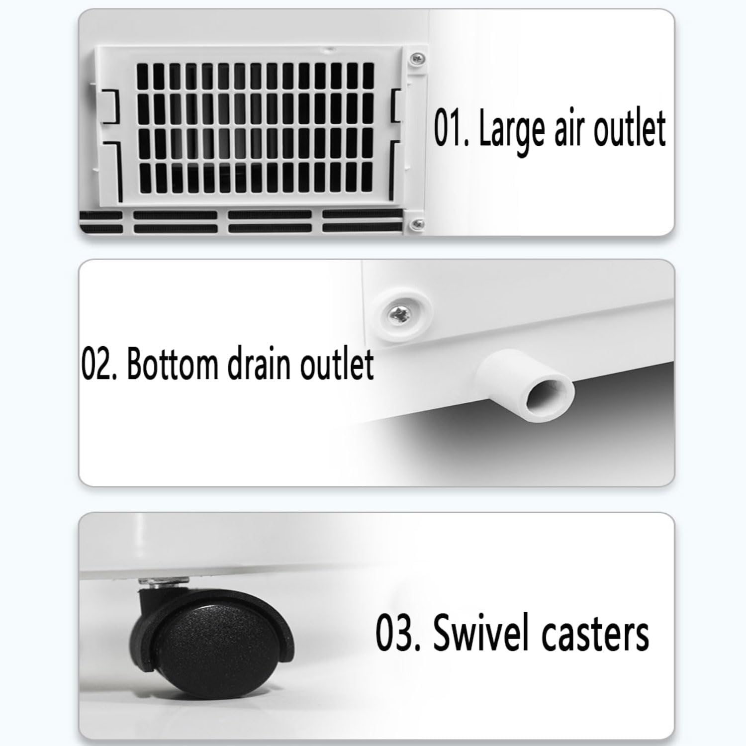  Climatiseur Portable, Unité Intelligente AC Silencieuse Avec Le Mode De Sommeil Cool Dehumidify, Télécommande, Minuterie 24H, Oscillant 120 °, Ventilateur De Refroidissement Pour Chambre à Coucher