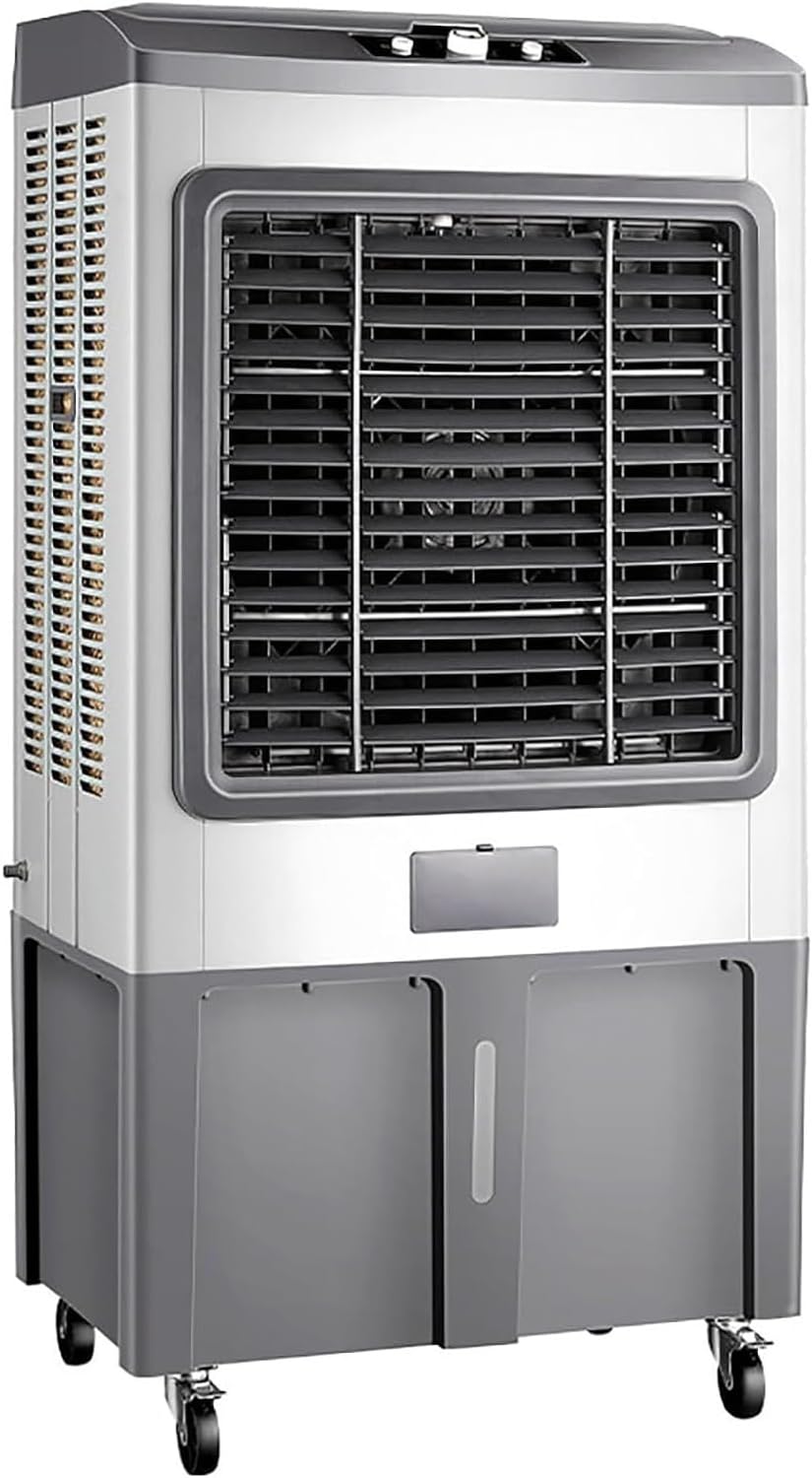 GENERIC Refroidisseur D'air évaporatif Portable, Réservoir De 50L Avec Télécommande, 3 Vitesses Et Minuterie, Ventilateur D'humidificateur Pour Garage Yard Office, Refroidissement Efficace à Faible Puissance