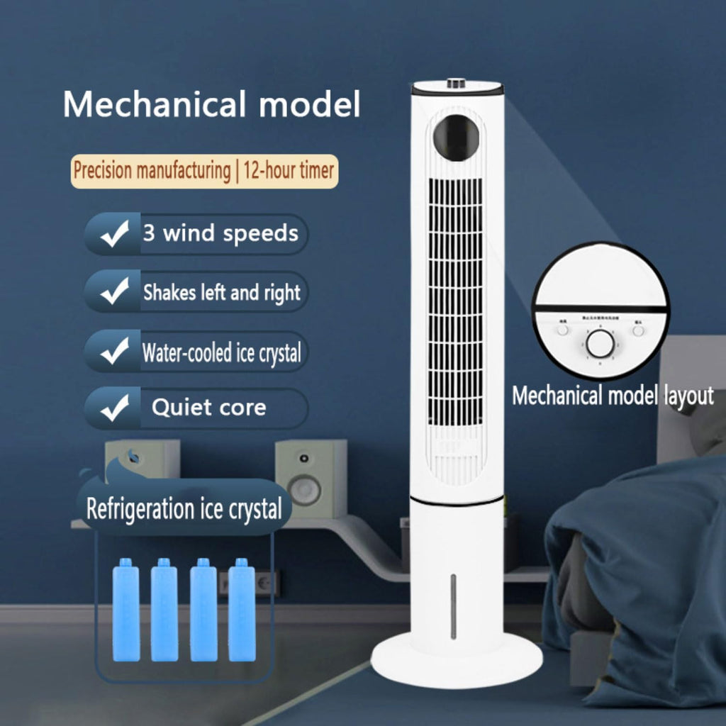 GENERIC Ventilateur De Tour Pour Chambre à Coucher, Refroidisseur D'évaporation Portable Avec Affichage LED, 3 Vitesses, Minuterie De Sommeil, Climatiseur Silencieux Pour Le Bureau à Domicile, Oscillation Lar