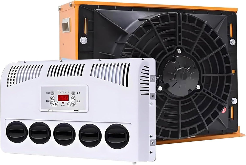GENERIC Climatiseur Divisé Pour Camping-car, Système De Refroidissement De Cabine De Camion 11 000 BTU Pour Camions, Bus, Pelleteuses, Avec Contrôle Du Vent à 5 Vitesses