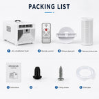  Mini Climatiseur Portable Prêt à L'Emploi, Idéal Pour Moustiquaires Et Chambres D'Étudiant, Ventilateur Et Déshumidificateur Silencieux, Minuterie Intelligente 12H Avec Écran Tactile