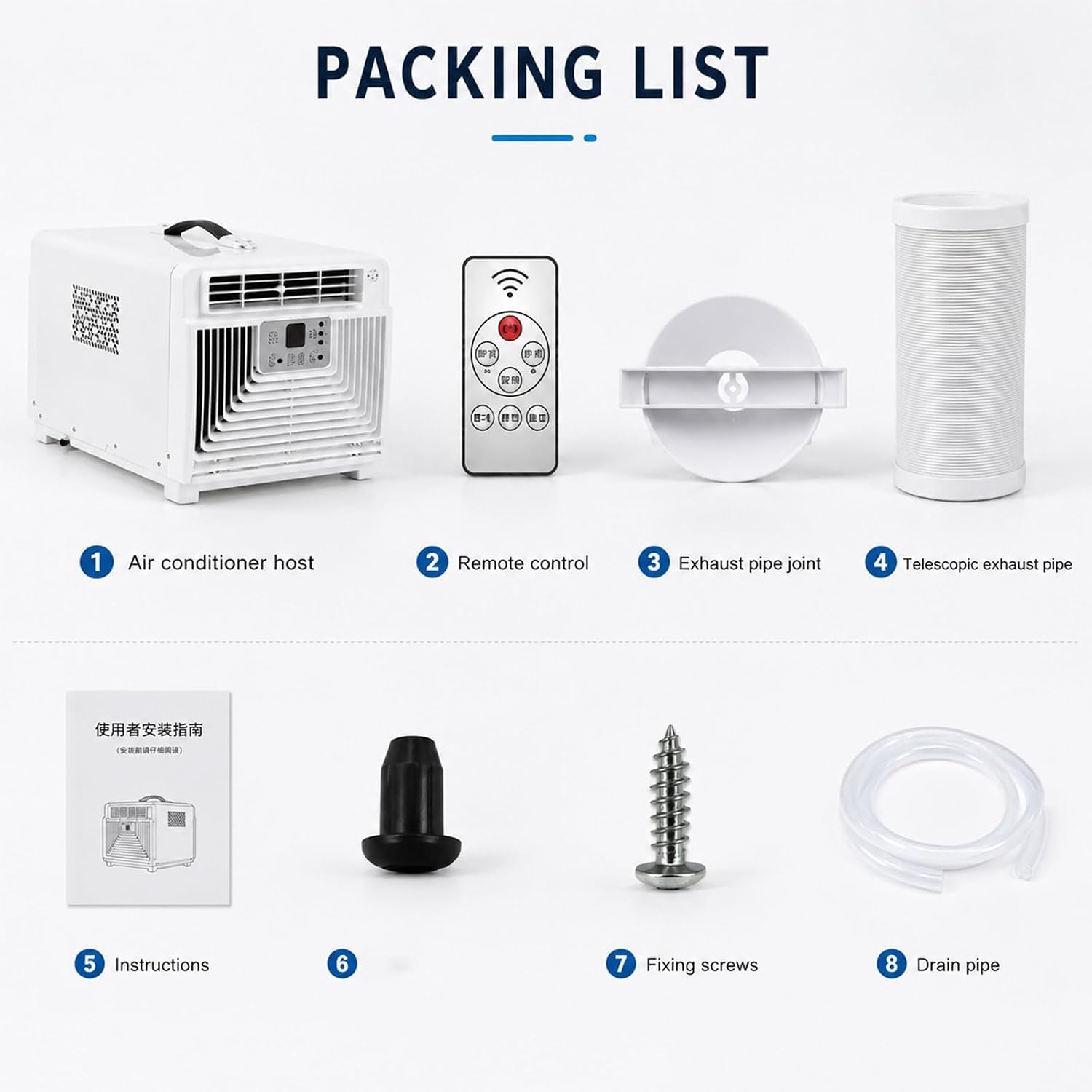  Mini Climatiseur Portable Prêt à L'Emploi, Idéal Pour Moustiquaires Et Chambres D'Étudiant, Ventilateur Et Déshumidificateur Silencieux, Minuterie Intelligente 12H Avec Écran Tactile