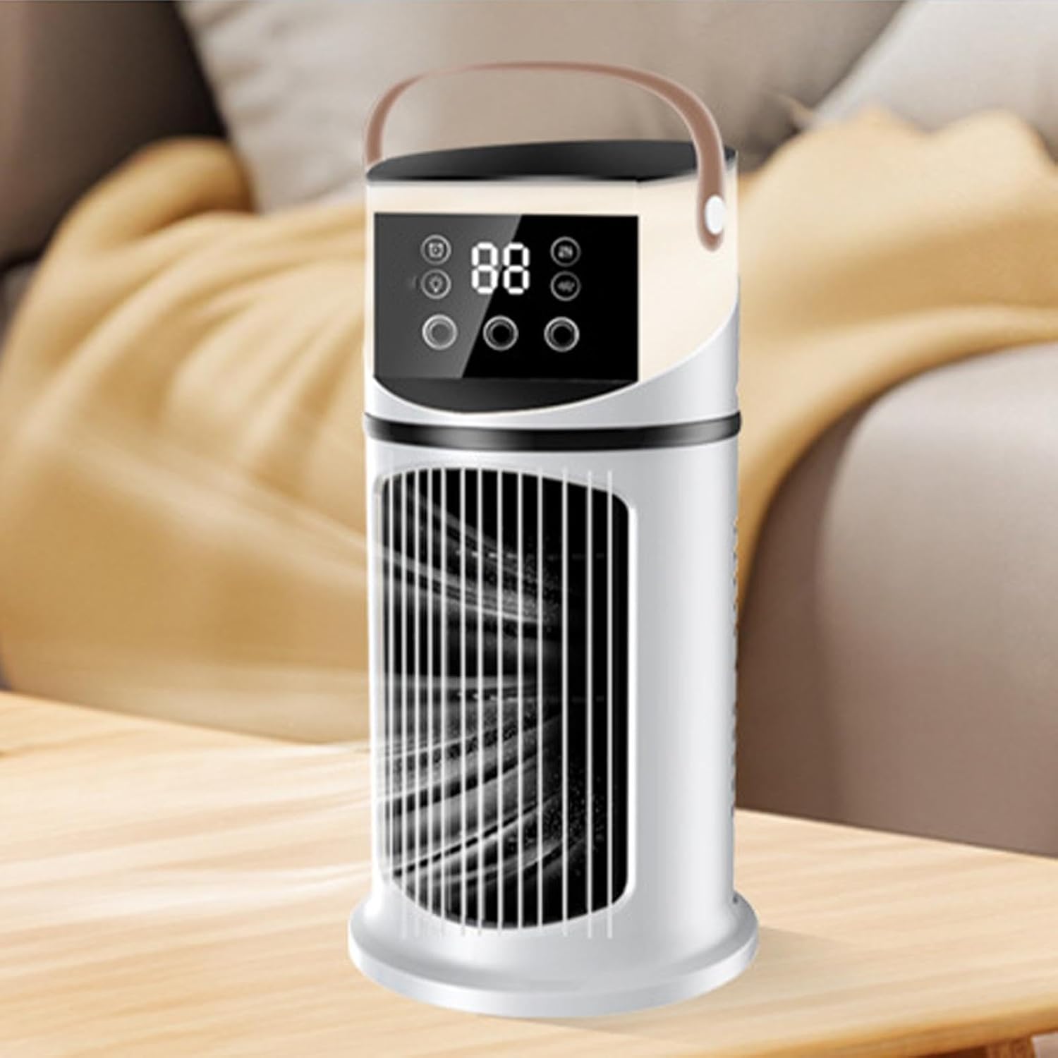  Climatiseur De Bureau Petit, Mini Refroidisseurs D'air Par Évaporation, Ventilateurs Tour Refroidissant Une Chambre Silencieuse, 9 Vitesses, Avec Lumière Et Minuterie, Pour Dortoir, Chambre À Coucher