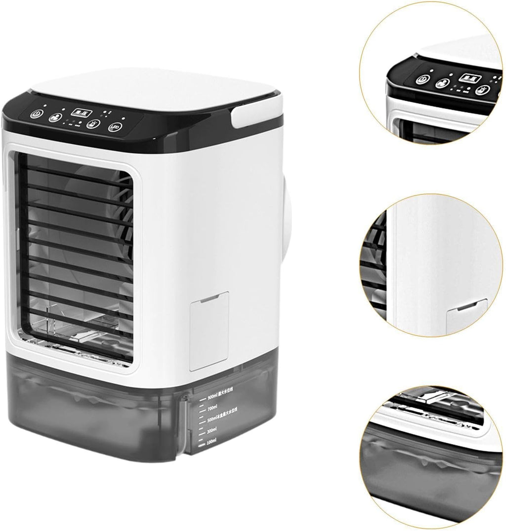  Colcolo Climatiseur Portable Personnel, Petit Ventilateur Refroidissement Réglable à 3 Pour Bureau Ou Chambre, Sans Brume