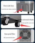 GENERIC Refroidisseur évaporatif, Oscillation 120°, 3 Vitesses, Télécommande, Minuterie 12H, Ventilateur De Marécage Portable De Grand Réservoir Pour Le Patio De L'ambiance Garage Faible Bruit Efficace Refroi