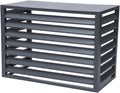 GENERIC Climatiseur Extérieur – Boîtier En Aluminium Avec Porte-fleurs Et Volets à Persiennes – Séparateur Extérieur Autonome Pour Unités De Climatisation Et Cachette à Ordures (noir)