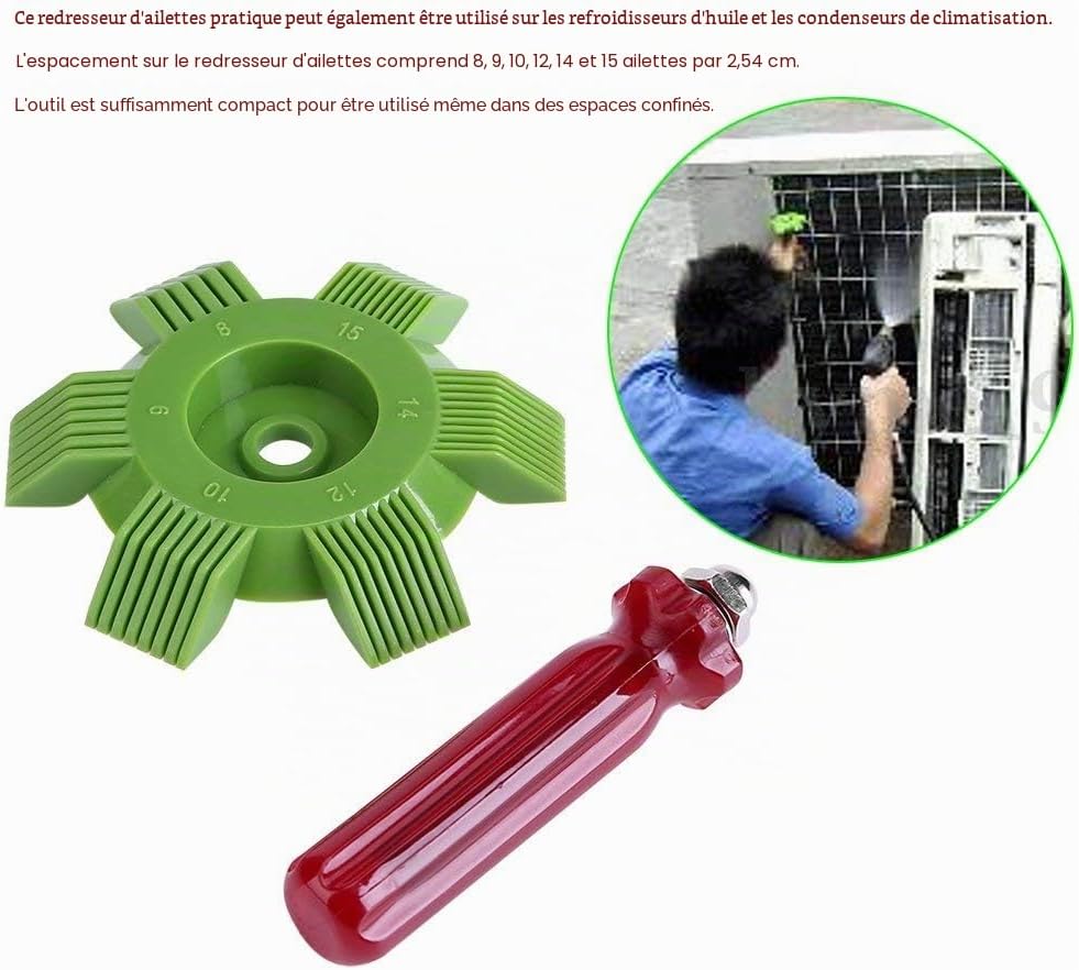  Fdit Condenseur Radiateur Fin Lisseur Cleaner Peigne Râteau Air Conditionné Outil Climatiseur Voiture Automobile A/C Peigne Climatiseur