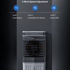  Climatiseur Mobile Sans Évacuation, Rafraichisseur D'air, Réservoir De 40 L, Oscillation à 120°, 4 Packs De Glace, Minuterie De 12 H, Télécommande, 3 Modes Et 3 Vitesses(90cm/35in)