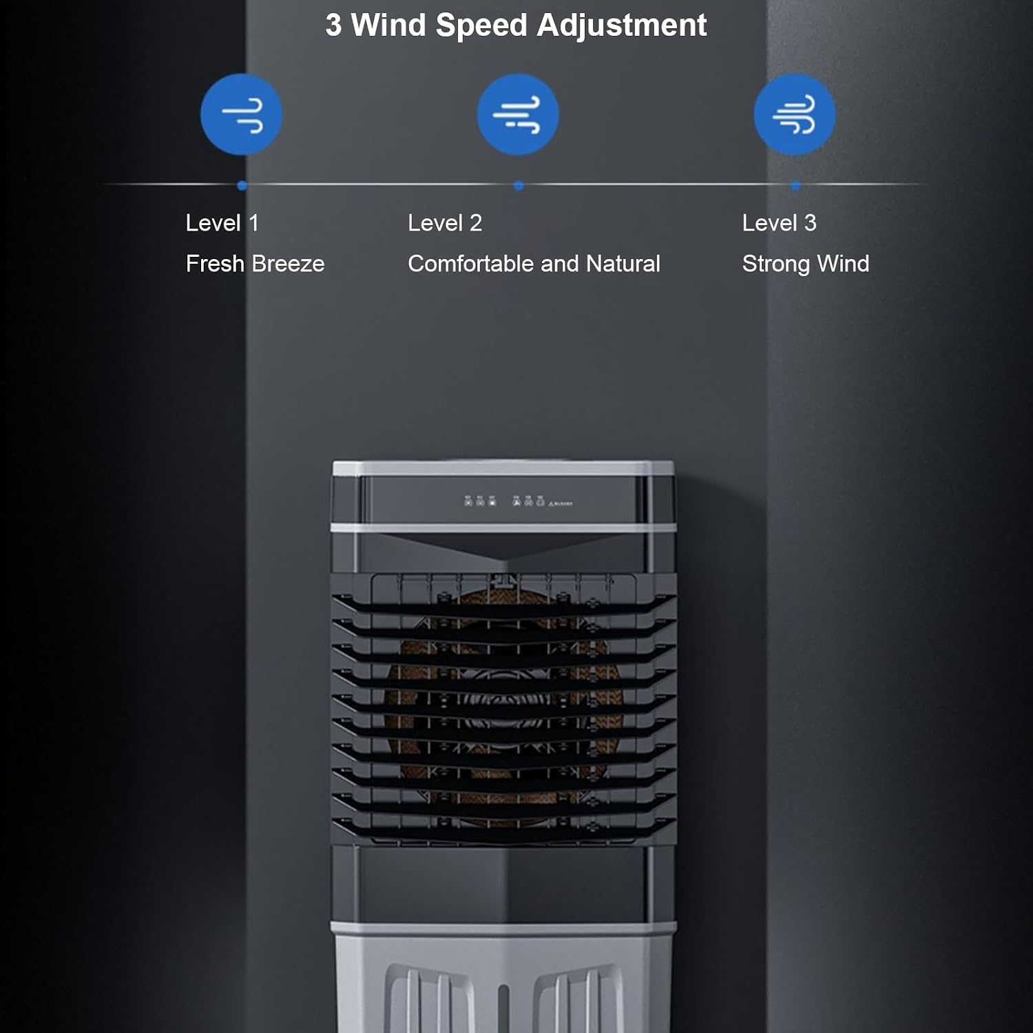  Climatiseur Mobile Sans Évacuation, Rafraichisseur D'air, Réservoir De 40 L, Oscillation à 120°, 4 Packs De Glace, Minuterie De 12 H, Télécommande, 3 Modes Et 3 Vitesses(90cm/35in)