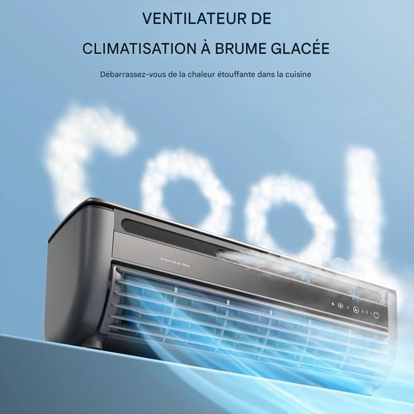  Ventilateur Rafraîchisseur D'Air | Ventilateur Portable Climatiseur | Three-Speed Charge Sans Fil Gain De Place Pour Intérieur Extérieur Maison Caravane Salle De Sport