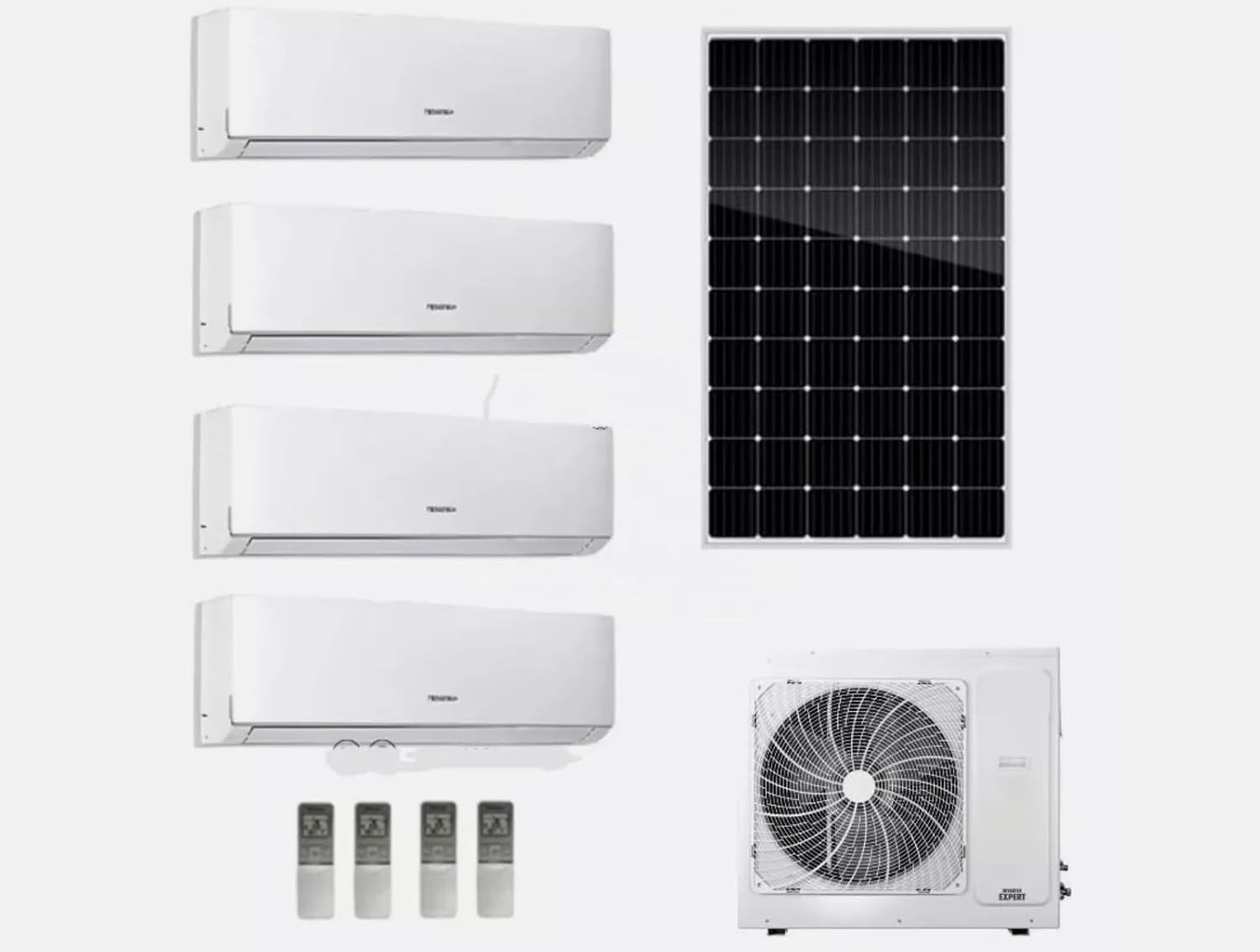 GENERIC Onduleur Solaire 42000BTU Multi 24k Zones Split Climatiseur Et Chauffage – 2 Zones