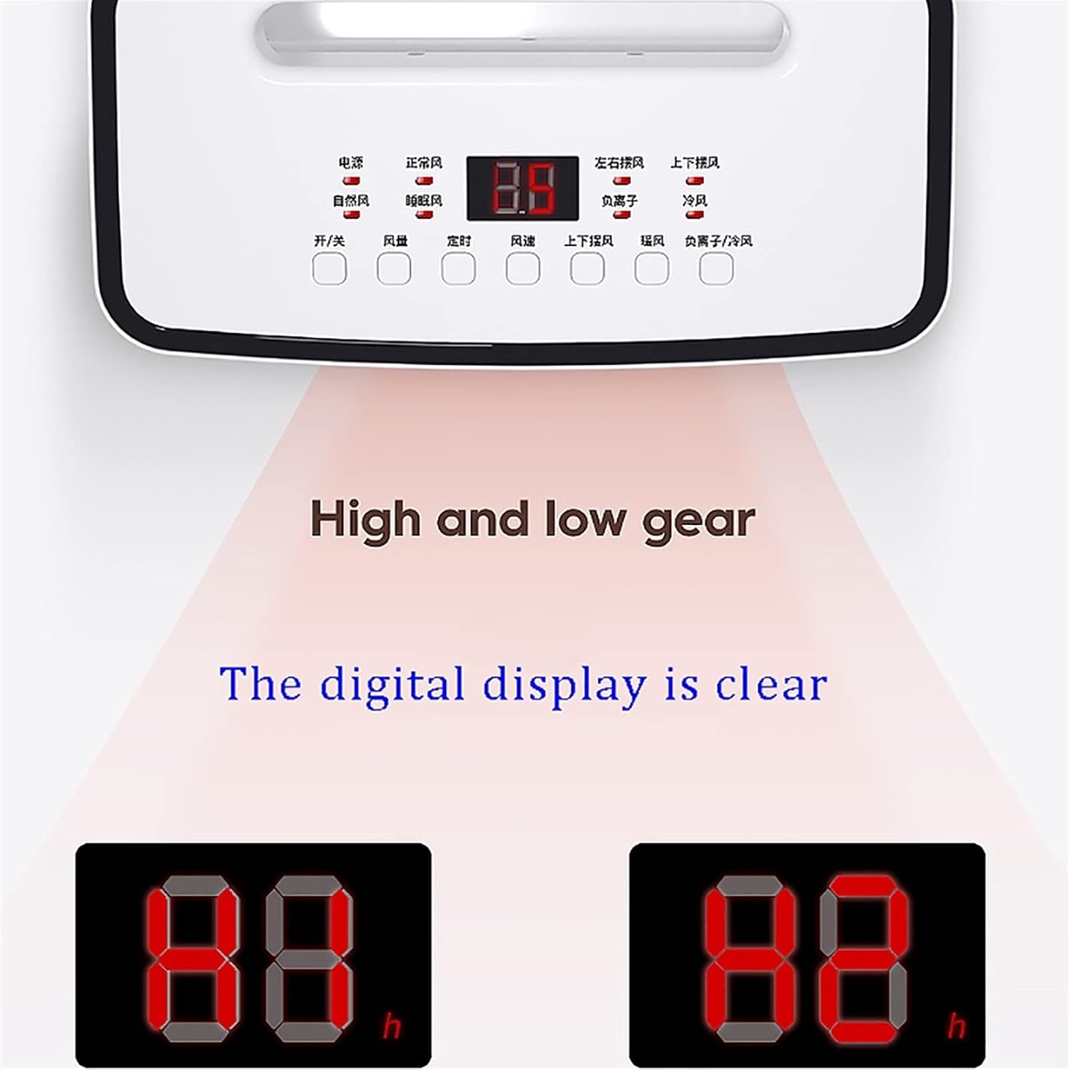 GENERIC Refroidisseur D'air évaporatif Portable Avec Ventilateur De Chauffage à Distance, 75W Et Chauffage 2000W Pour Le Bureau à Domicile, Réservoir D'eau 8L, Fonctionnement Silencieux, Idéal Pour Un Contrôl