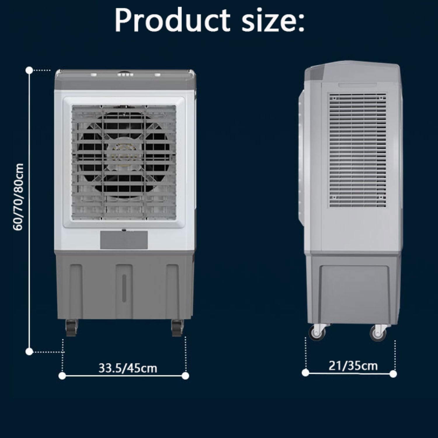 GENERIC Refroidisseur D'air Portable, 120 Ventilateur évaporatif Oscillant Avec Roues, Unité De Climatisation Personnelle Silencieuse Pour Le Bureau De Chambre à Coucher, 3 Vitesses, Télécommande, Dispositif