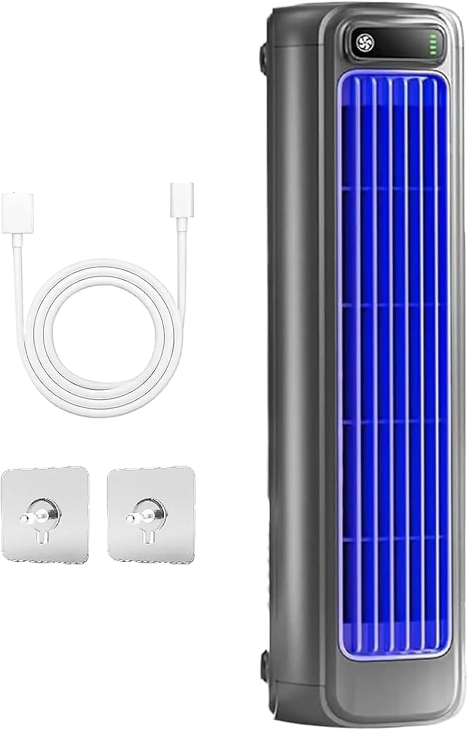  Ventilateur De Climatisation Portable, USB Rechargeable, 3 Vitesses, Mural, Refroidissement Silencieux Pour La Maison De Bureau De Chambre, Blanc D'abricot