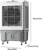 GENERIC Refroidisseur D'air évaporatif Robuste 30000CFM Avec 4 Packs De Glace, AC Extérieur Portable Pour La Cour De Garage, Humidificateur De Ventilateur Oscillant, Réservoir Et Roues 55L, Système De Refroid